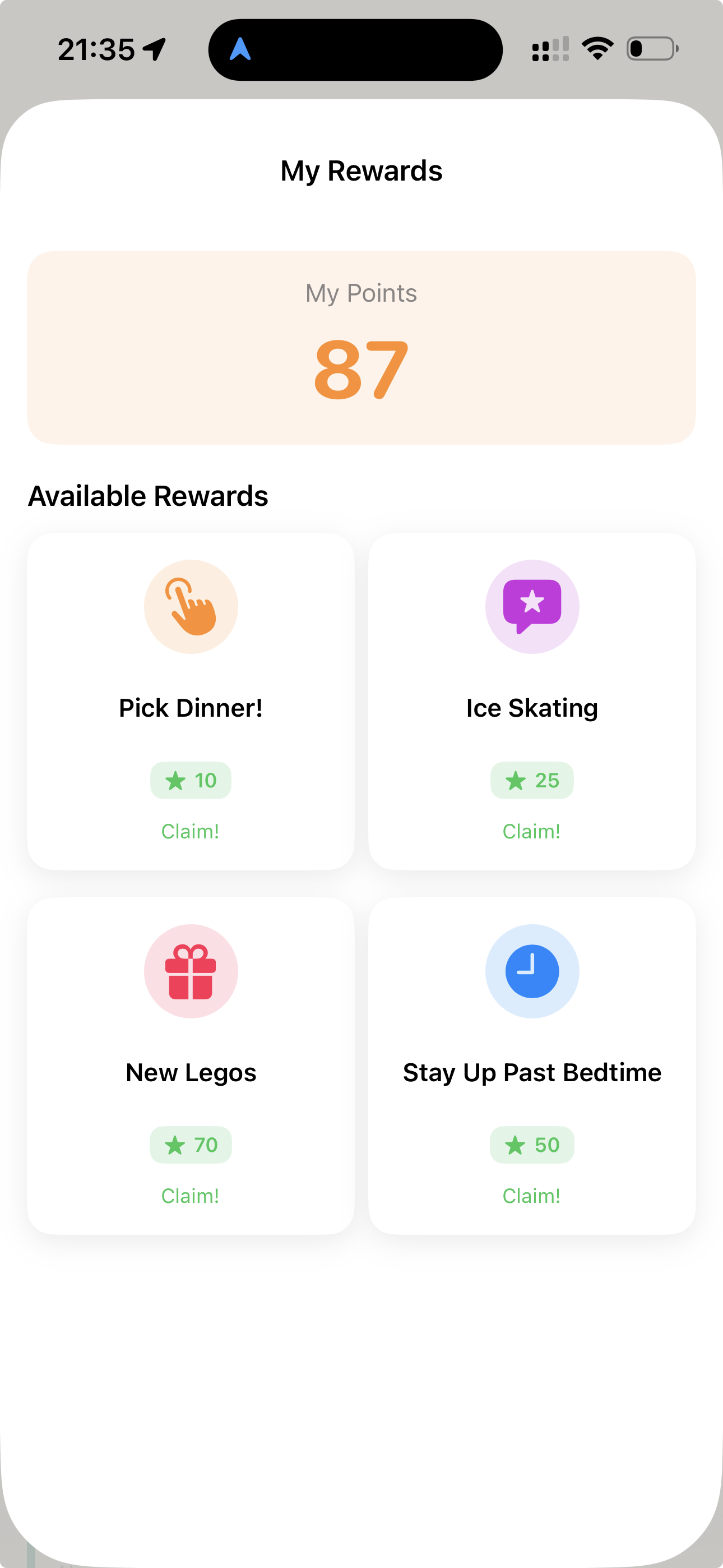 Rewards and points system